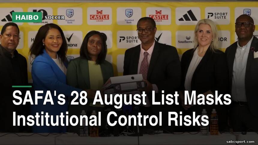 SAFA's 28 August List Masks Institutional Control Risks
