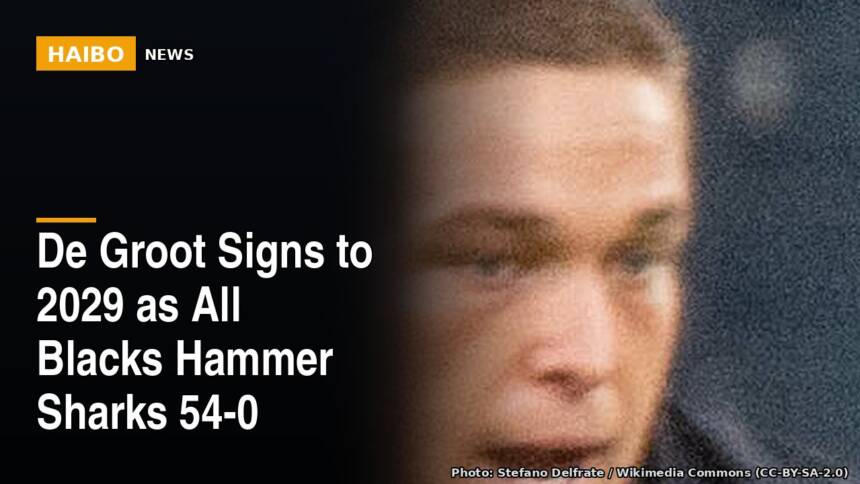 De Groot Signs to 2029 as All Blacks Hammer Sharks 54-0