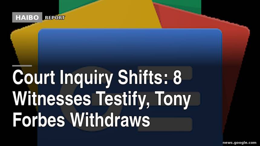 Court Inquiry Shifts: 8 Witnesses Testify, Tony Forbes Withdraws